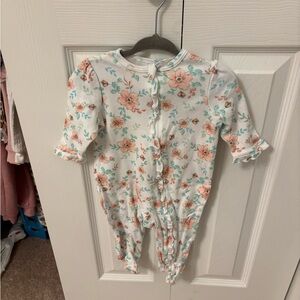 Little Me Floral Kids One Piece - White and Pink